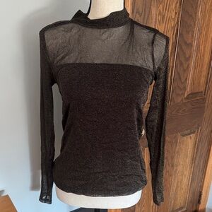 Elegant Black Sheer Women's Top-Banana Republic Sz S